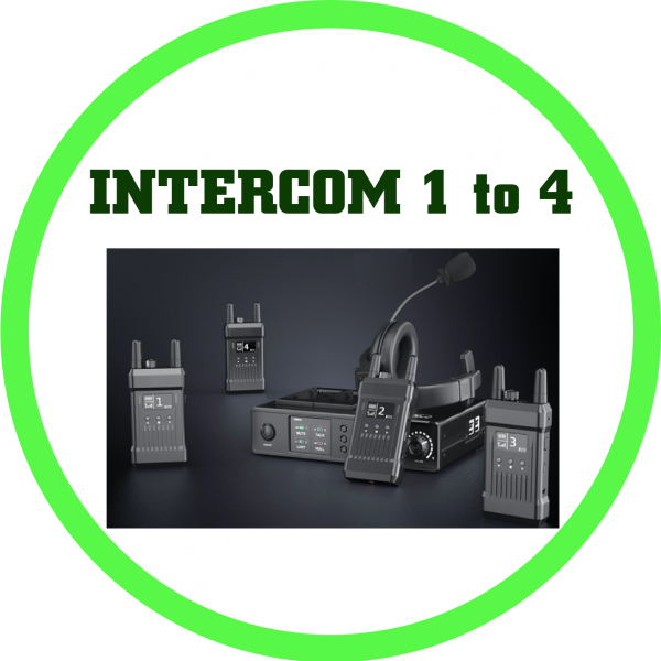 數位無線雙向INTERCOM (1對4)可連接有線功能