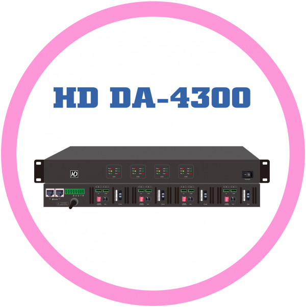 HD DA-4300 數位式DANTE 4CH 8歐姆高壓兩用多功能擴大機