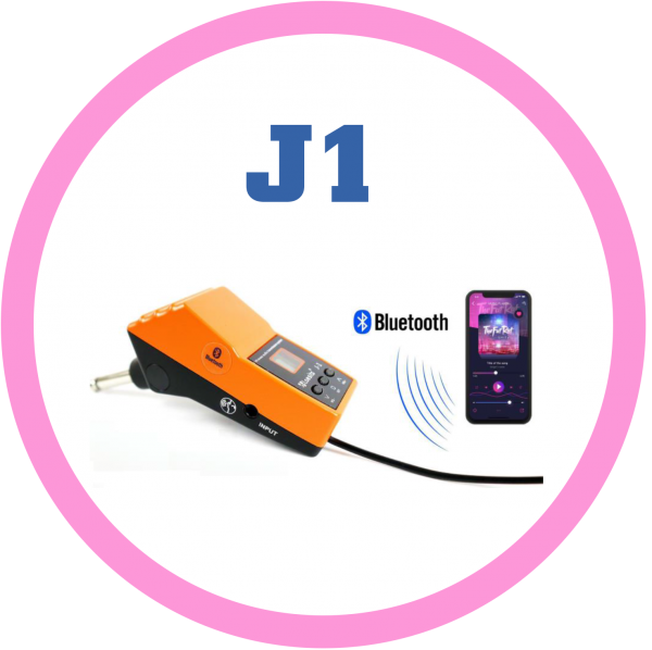 J1充電式無線吉他傳輸器.具連接藍牙播放 可一機兩用