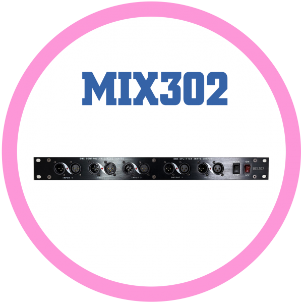 MIX302智慧型DMX混頻器（DMX訊號切換+ DMX訊號分配器）