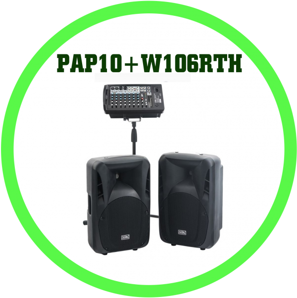 PAP10套裝喇叭 + W106RTH無線麥克風